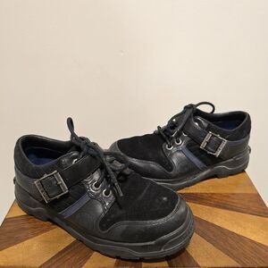 Ralph Lauren Polo Sport Leather Black Suede Boots Hiking Shoes 7D Mens Vintage